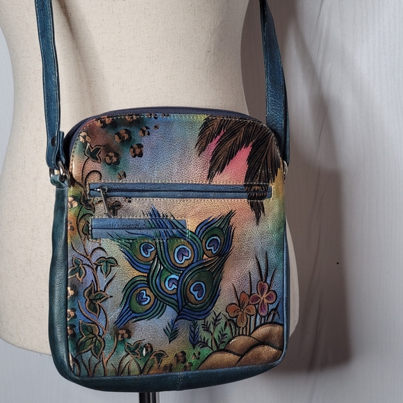 BIACCI HAND PAINTED CROSSBODY Leather PURSE - Picture 10 of 12